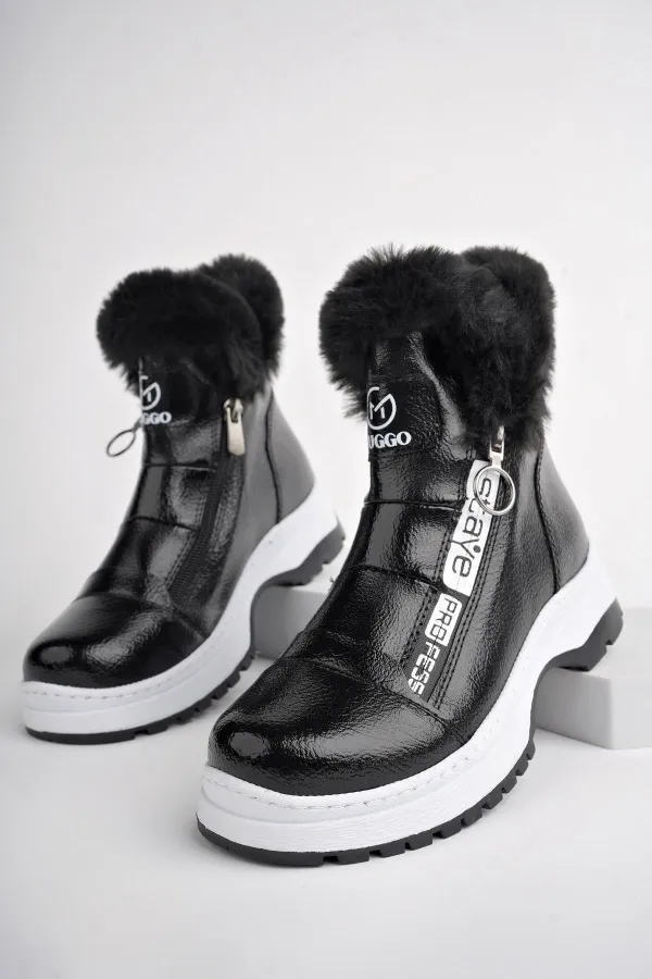 Bottes pour enfants Muggo BUBBLE avec semelle antidérapante garantie, doublure en fourrure et fermeture éclair latérale