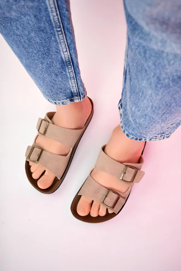 Muggo REHDA Garantili İki Toka Rahat Taban Ayarlanabilir Unisex Terlik