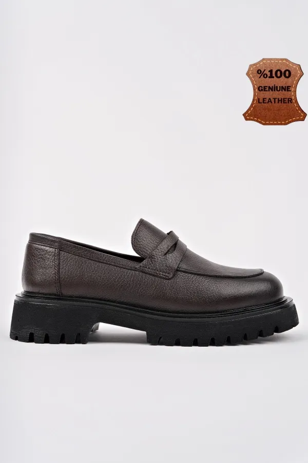 Mocassins Muggo PARADISE en cuir véritable à semelle épaisse, pour femmes, parfaits au quotidien.