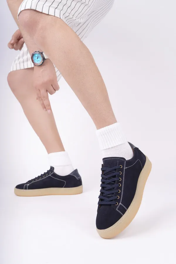 Chaussures de sport décontractées Muggo MIDWAY à lacets en cuir véritable pour hommes