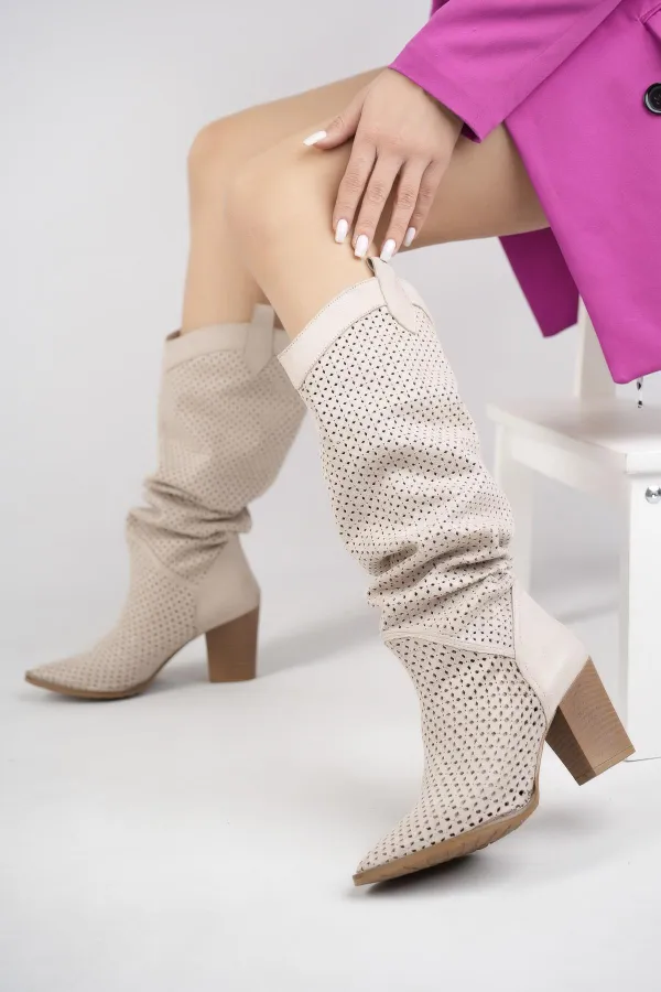 Muggo Maryland Garantili Kadın Lazer Kesim Şık Tarz ve Rahat Yazlık Bot