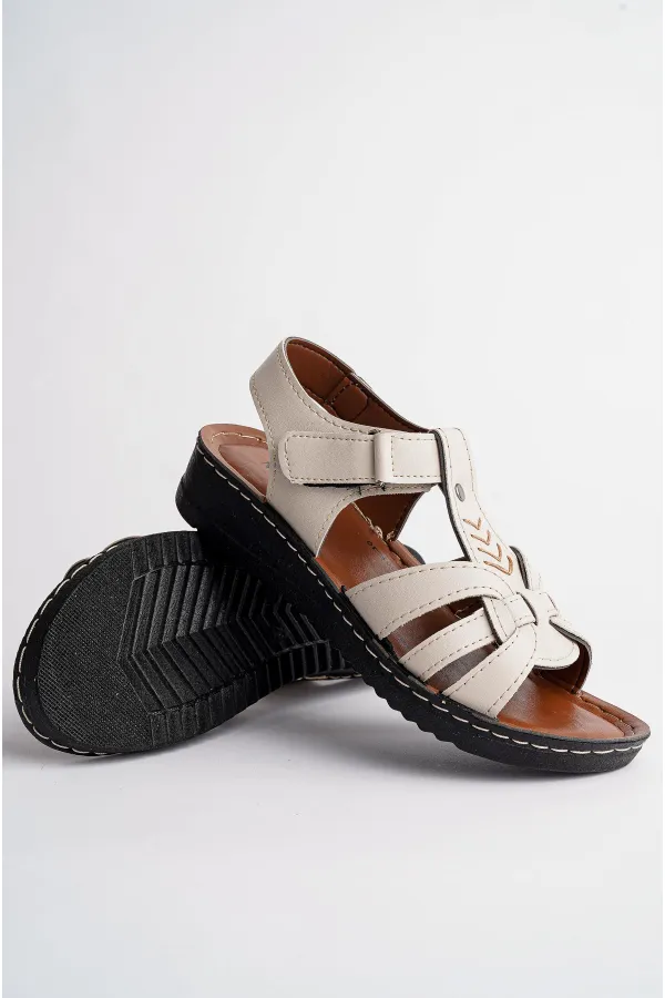 Muggo Soft Kadın Garantili Günlük Ortopedik Kaymaz Taban Comfort Rahat Sandalet