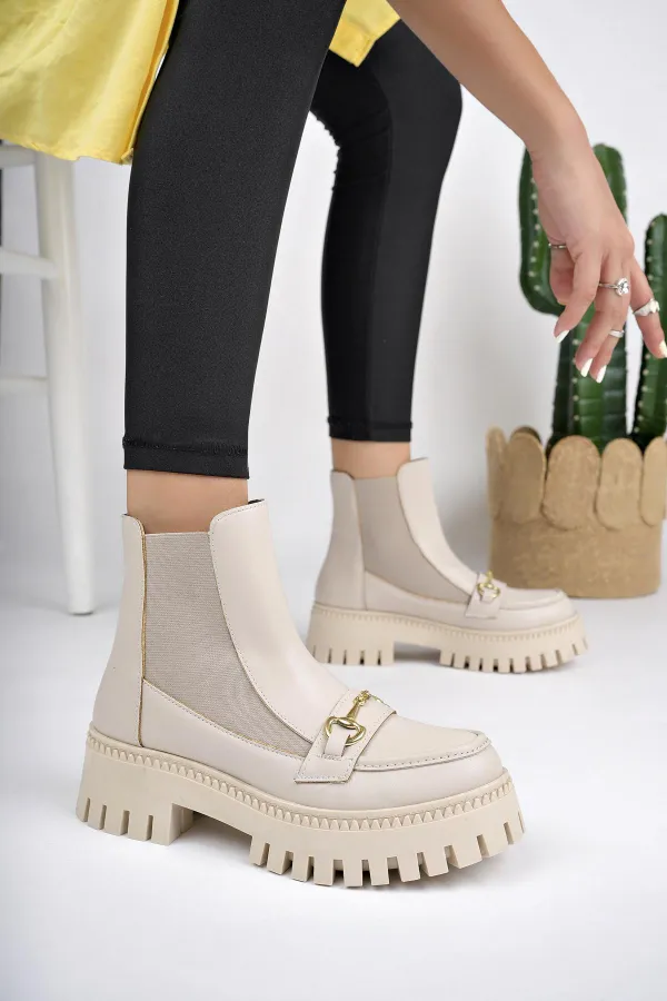 Bottines Chelsea pour femmes Muggo VESPER à boucle garantie et semelle épaisse