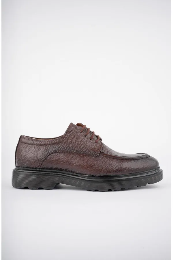 Muggo SAMUEL Chaussures pour hommes classiques et confortables en cuir véritable, style décontracté, avec semelle orthopédique épaisse.
