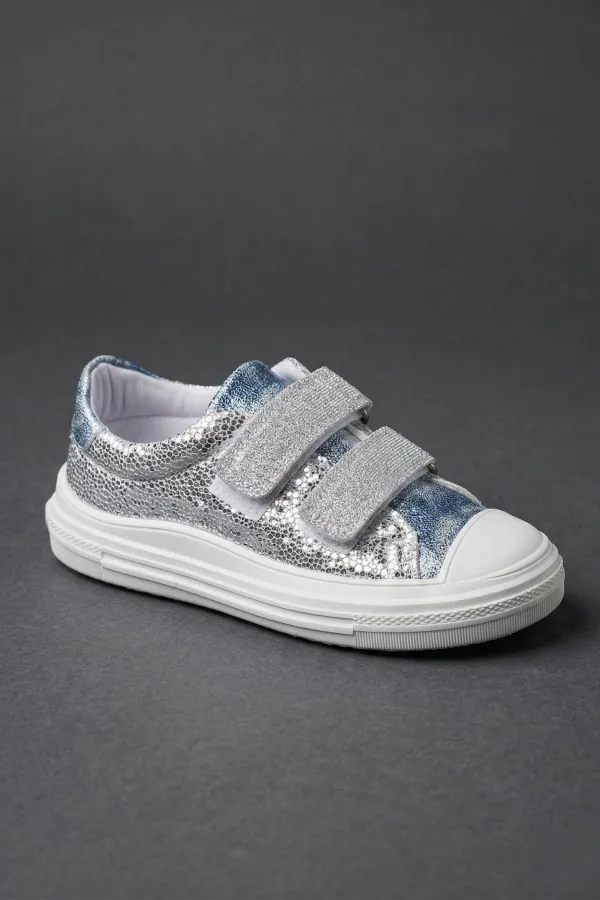 Chaussures de sport décontractées à paillettes et à scratch Muggo ORIELLA pour filles