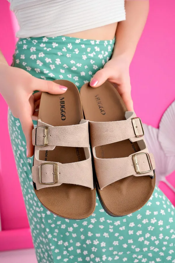 Muggo REHDA Garantili İki Toka Rahat Taban Ayarlanabilir Unisex Terlik
