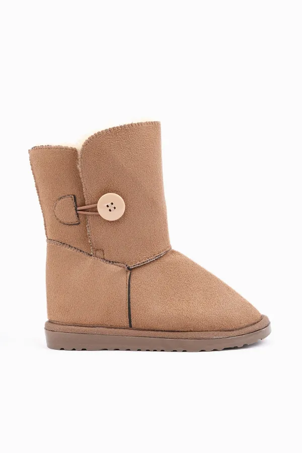 Bottes d'hiver Muggo KIDDY pour enfants, doublées de fourrure et à boutons