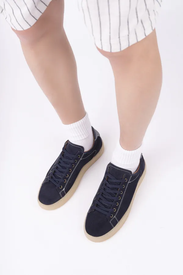 Chaussures de sport décontractées Muggo MIDWAY à lacets en cuir véritable pour hommes