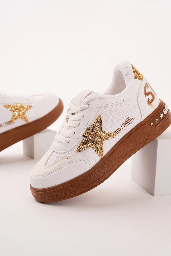 Muggo GALAXY Star Detail Lace-up Kids' Casual Sneaker Sports Shoes Muggo GALAXY Star Detail Lace-up Kids' Casual Sneaker Sports Shoes