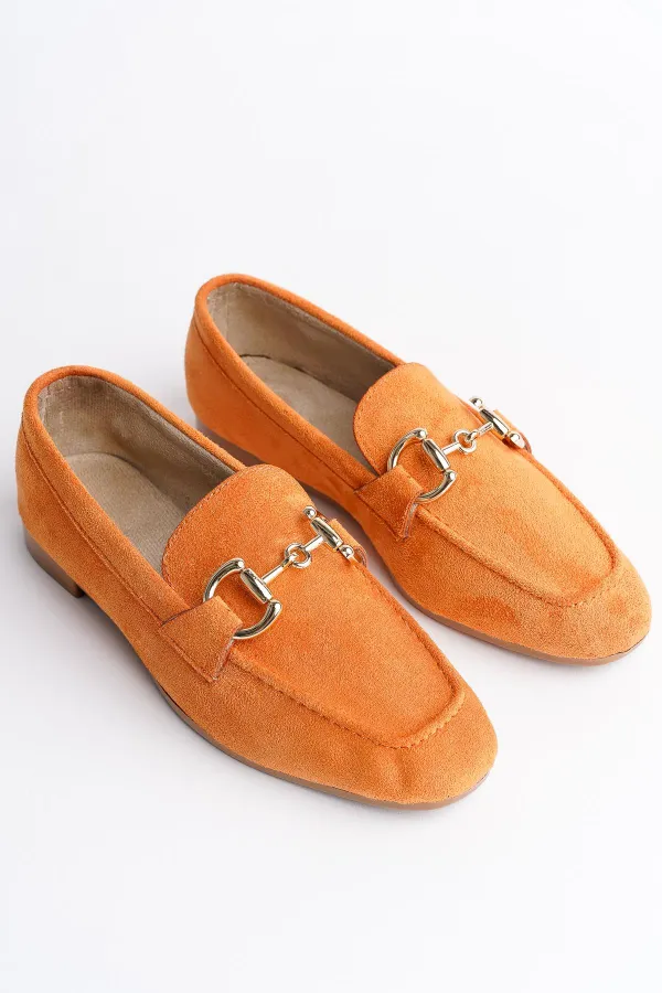 Mocassins décontractés en cuir pour femmes Muggo MONA avec boucle métallique garantie