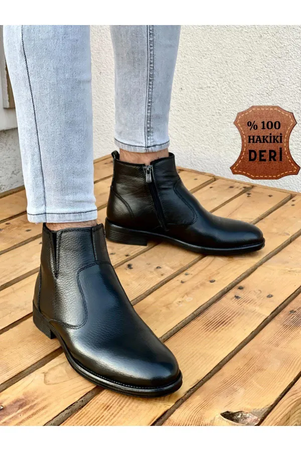 Bottes pour hommes Muggo M027 en cuir véritable