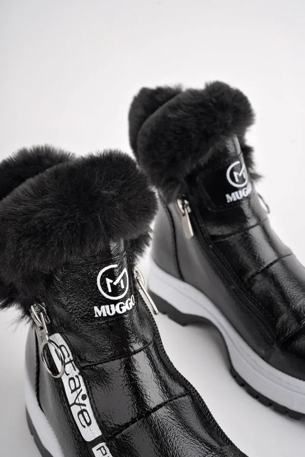 Bottes pour enfants Muggo BUBBLE avec semelle antidérapante garantie, doublure en fourrure et fermeture éclair latérale