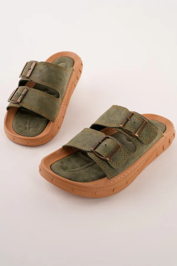 Muggo AUGUSTA Ayarlanabilir Çift Tokalı Günlük Erkek Terlik