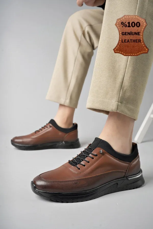 Muggo GRATUIT Garantie Chaussures orthopédiques confortables et classiques décontractées pour hommes en cuir véritable