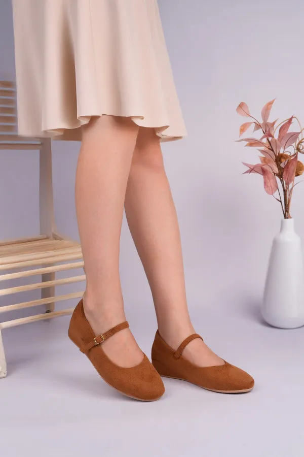 Ballerines Muggo BERNY à talon caché, en cuir, à bride unique pour femmes