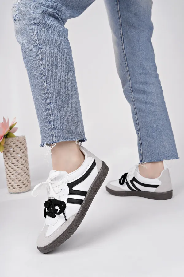 Muggo RETRO Çift Bağcıklı Günlük Kadın Sneaker Spor Ayakkabı