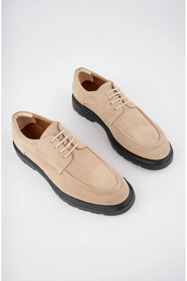 Muggo SAMUEL Chaussures pour hommes classiques et confortables en cuir véritable, style décontracté, avec semelle orthopédique épaisse.