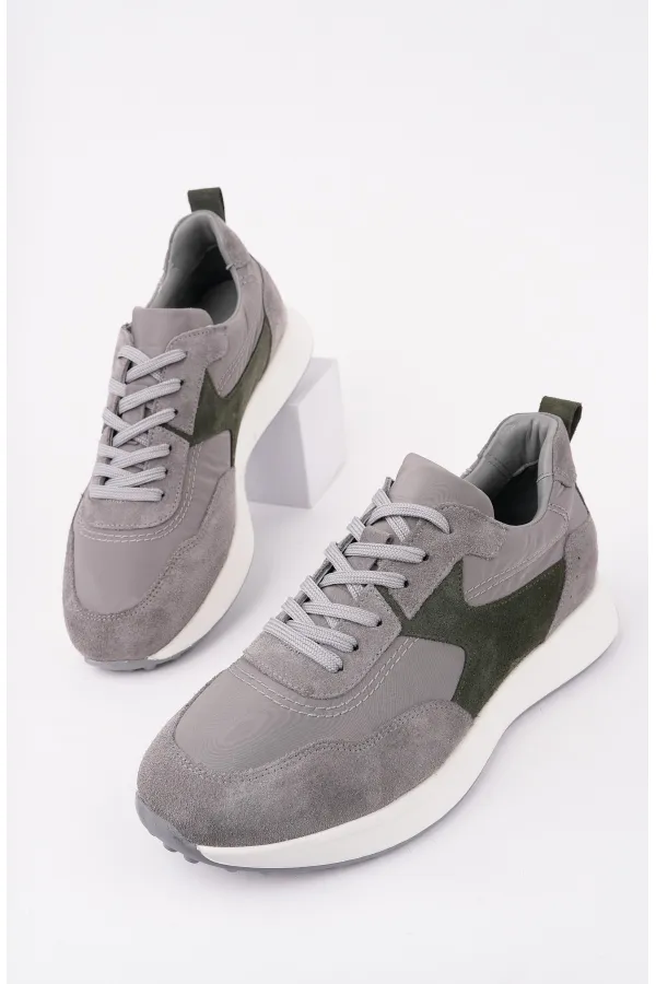 Chaussures de sport décontractées pour hommes Muggo SVENSON, à lacets et semelle épaisse, en cuir véritable.