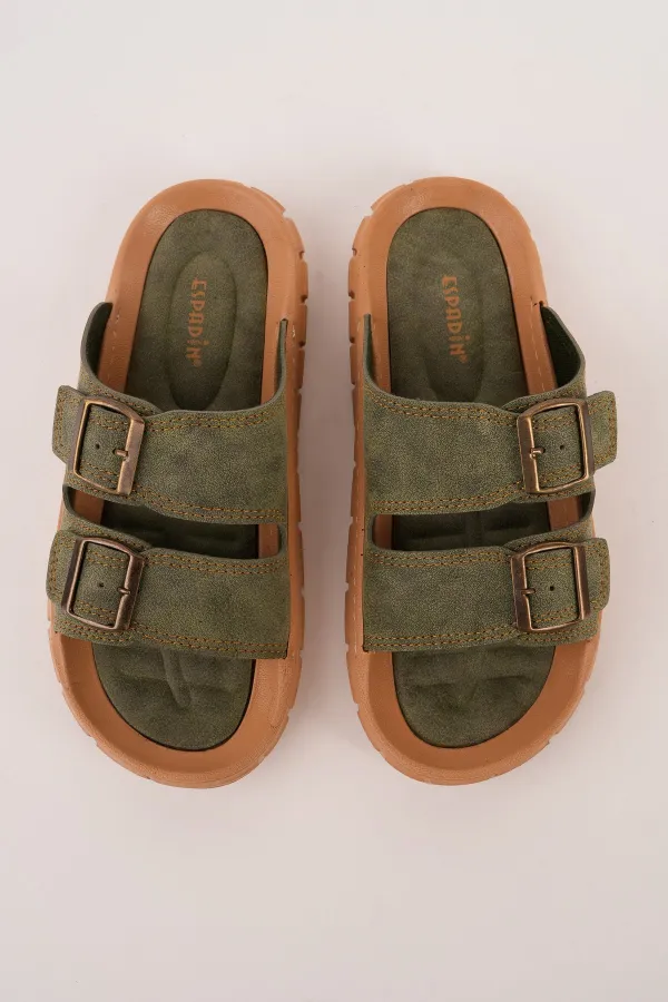 Muggo AUGUSTA Ayarlanabilir Çift Tokalı Günlük Erkek Terlik