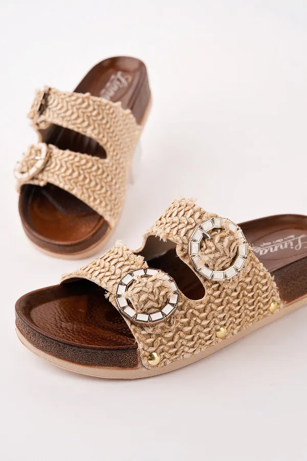 Pantoufles décontractées pour femmes Muggo BEFOR à double boucle et motifs