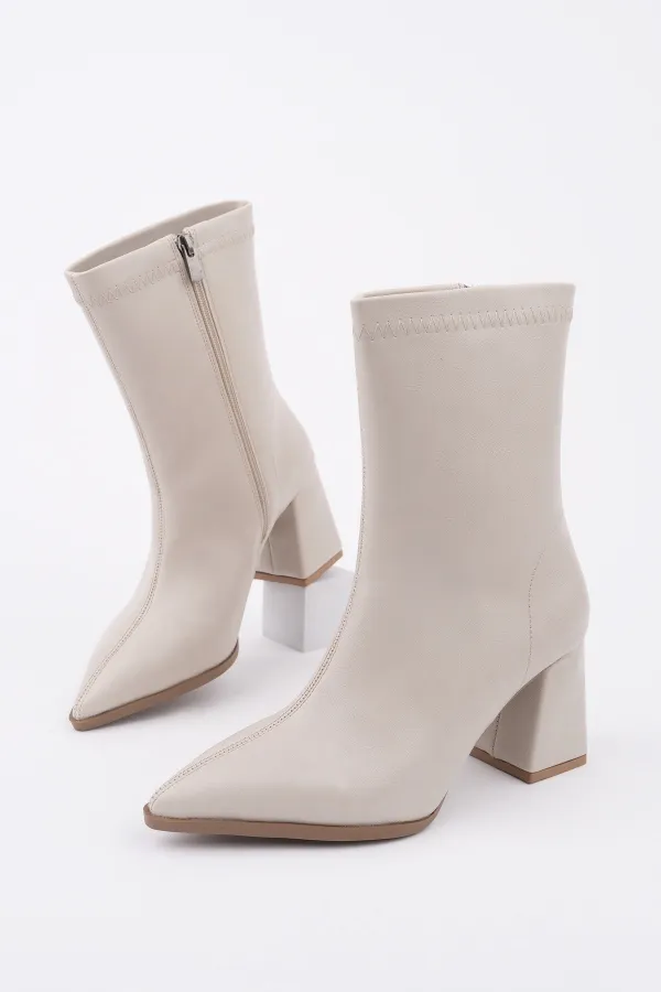 Bottes Muggo CODI à bout pointu, talon épais et fermeture éclair pour femmes