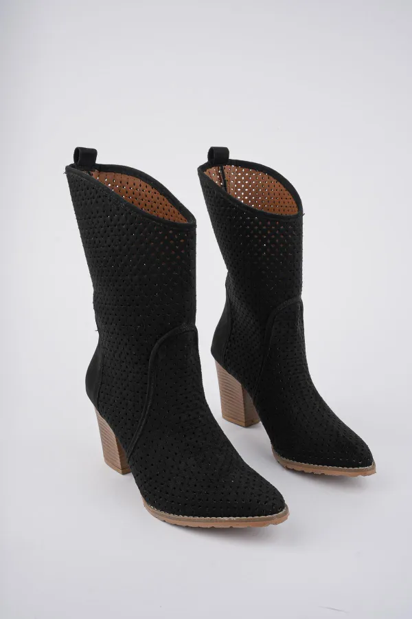 Muggo Indiana Guaranteed Women's Laser Cut Stylish and Comfortable Cowboy Summer Boots