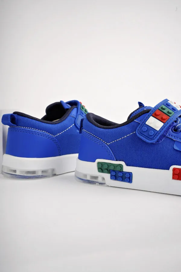 Muggo SONİC Garantili Legolu Bağcıklı ve Cırtlı Ortopedik Çocuk Sneaker Spor Ayakkabı