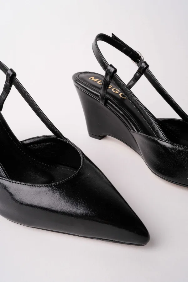 Muggo MARBELLA Pointed Toe Open Back Women's Platform Heel Shoes