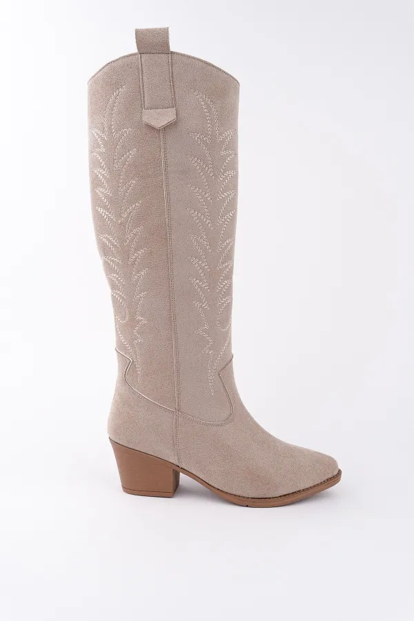 Bottes de cowboy western Muggo TEXAS pour femmes, bout pointu, talon épais brodé 