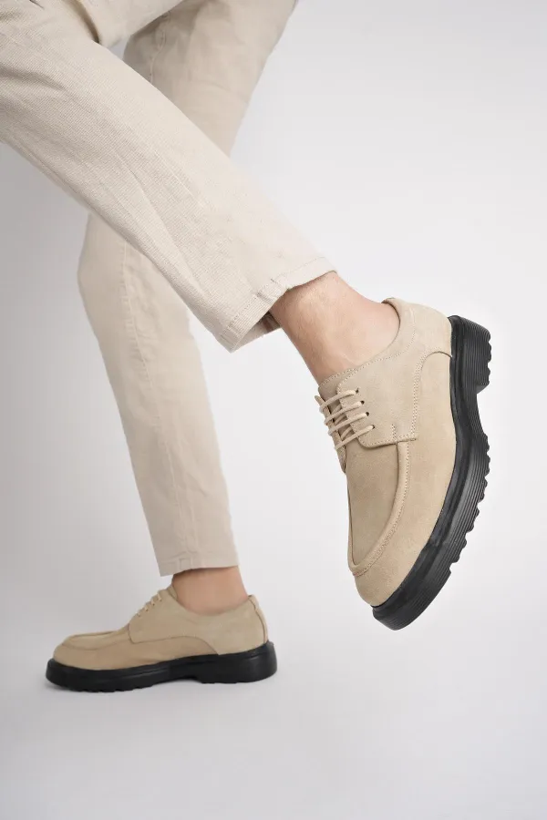 Muggo SAMUEL Chaussures pour hommes classiques et confortables en cuir véritable, style décontracté, avec semelle orthopédique épaisse.