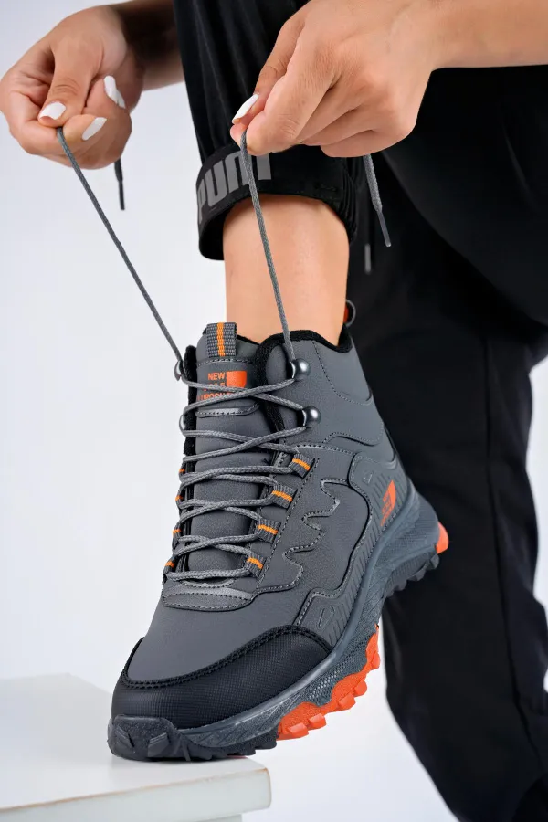 Bottes d'hiver unisexes Muggo Alaska, garanties pour la randonnée en plein air, à lacets et fermeture éclair latérale.