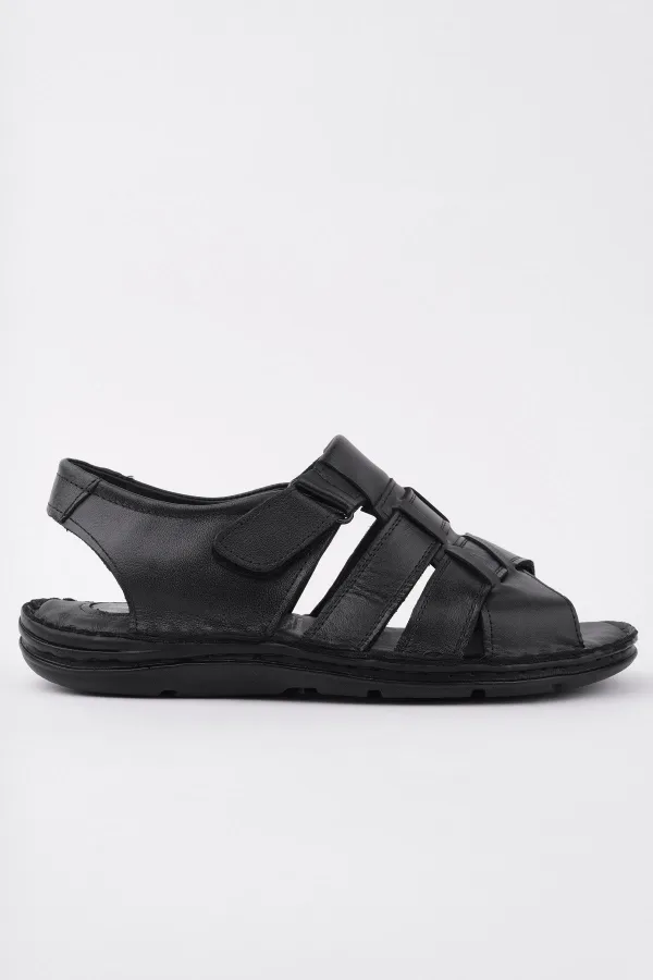 Muggo Charles Guaranteed Men's Casual Genuine Leather Comfortable Soft Sole Orthopedic Sandals