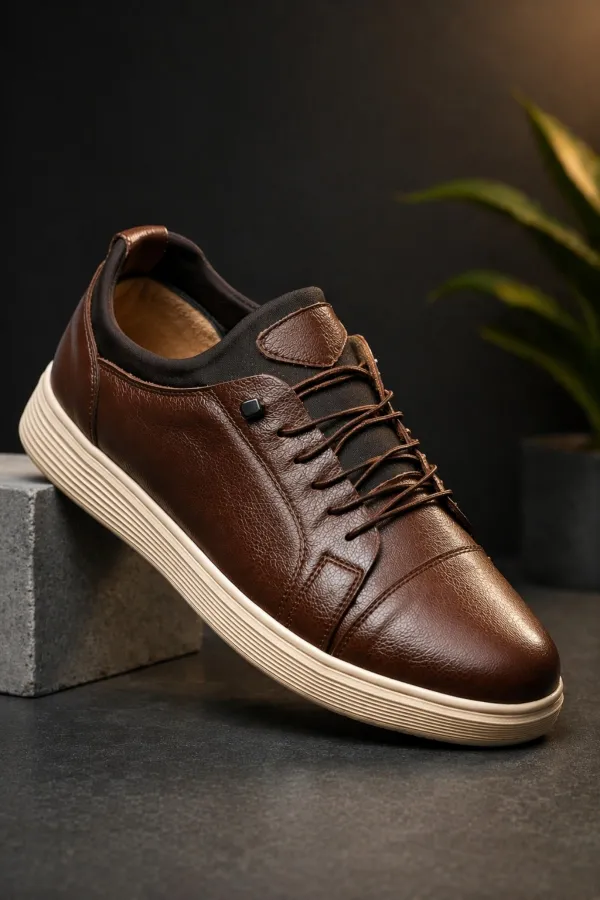 Chaussures décontractées classiques à lacets en cuir véritable Muggo JUNO pour hommes