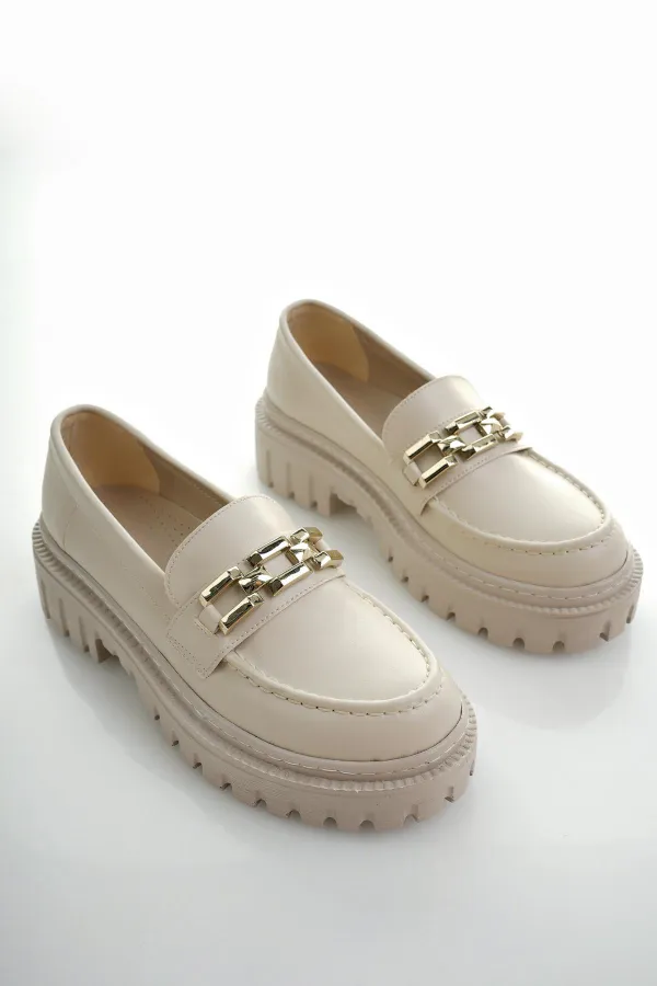 Mocassins Muggo SAMANTHA pour femmes, semelle épaisse, boucle, chaussures décontractées pour tous les jours