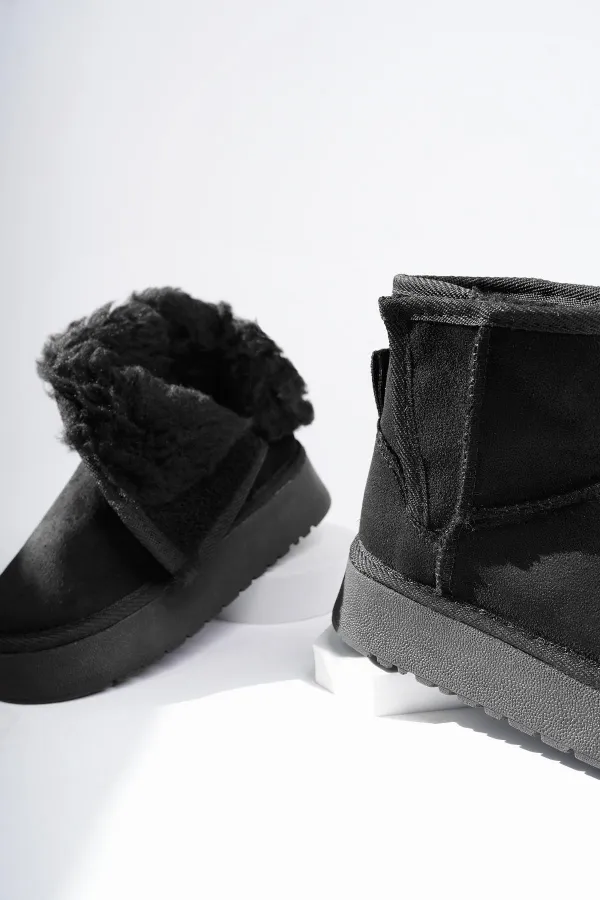 Muggo MİXS Garantili Kalın Taban İçi Tüylü Cırtlı Günlük Mini Çocuk Bot