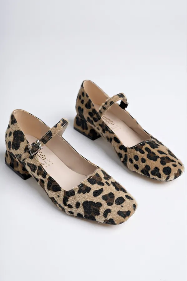 Muggo MARY Garantili Kare Burunlu Kadın Kısa Topuklu Ayakkabı