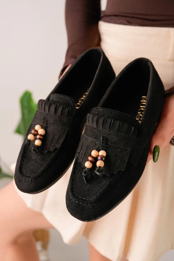 Muggo FAWN Colorful Beaded Detail Women's Casual Loafer Shoes Muggo FAWN Colorful Beaded Detail Women's Casual Loafer Shoes