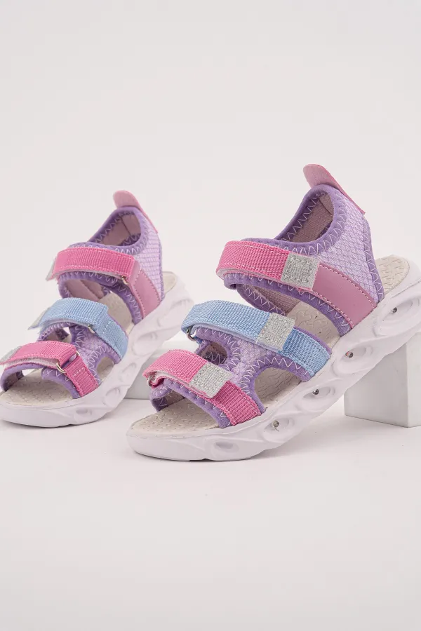 Sandales lumineuses à scratch pour filles Muggo TATU