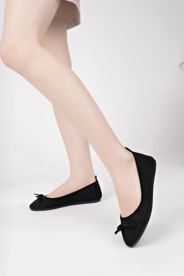 Muggo MİU Fiyonklu Kadın Deri Günlük Babet