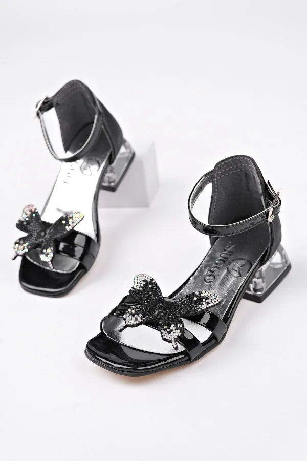 Chaussures à talons bas pour filles Muggo LOLA avec détail papillon et bride à la cheville