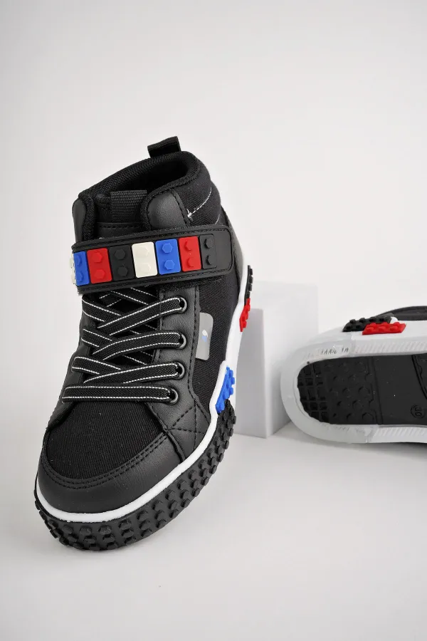 Muggo KUKULİ Garantili Legolu Bağcıklı ve Cırtlı Ortopedik Çocuk Sneaker Spor Ayakkabı