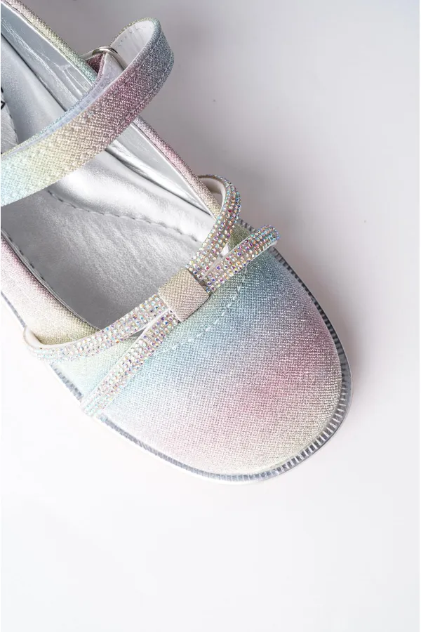 Muggo UNİCORN Garantili Günlük Ortopedik Hafif Taban Taşlı ve Cırtlı Kız Çocuk Babet