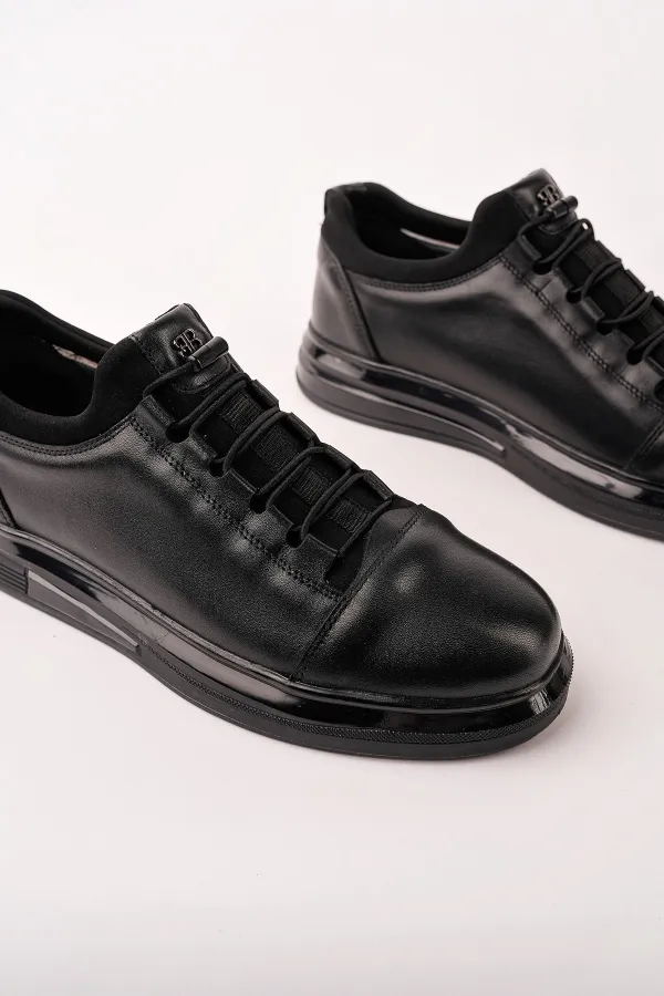 Baskets décontractées à lacets Muggo DUSK en cuir véritable pour homme, semelle épaisse.