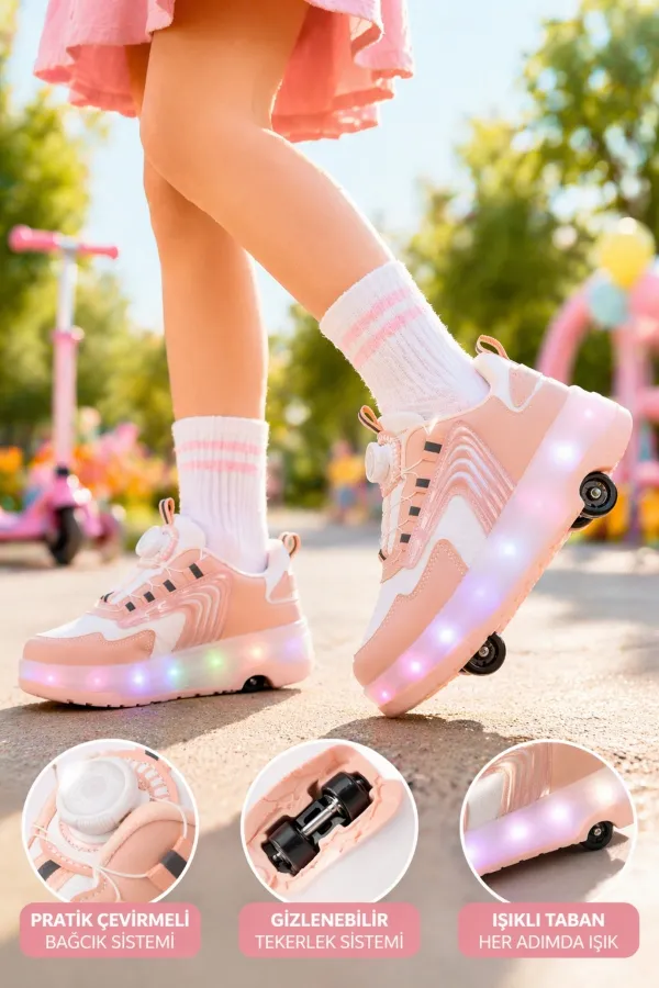 Muggo FLOW Kids Light-Up Roller Skate Sneaker Sports Shoes Muggo FLOW Kids Light-Up Roller Skate Sneaker Sports Shoes