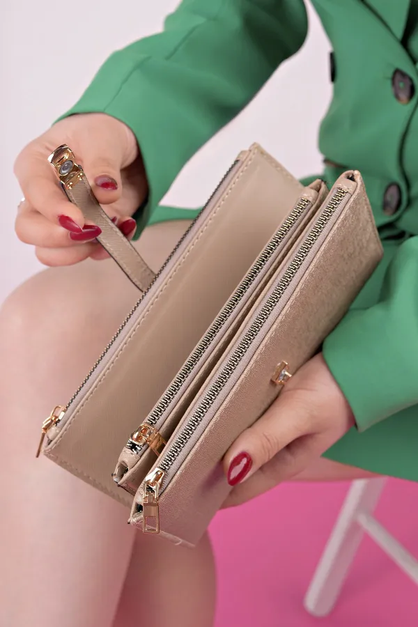 Portefeuille Muggo PERFECT pour femme, style enveloppe, avec compartiments pour téléphone et monnaie