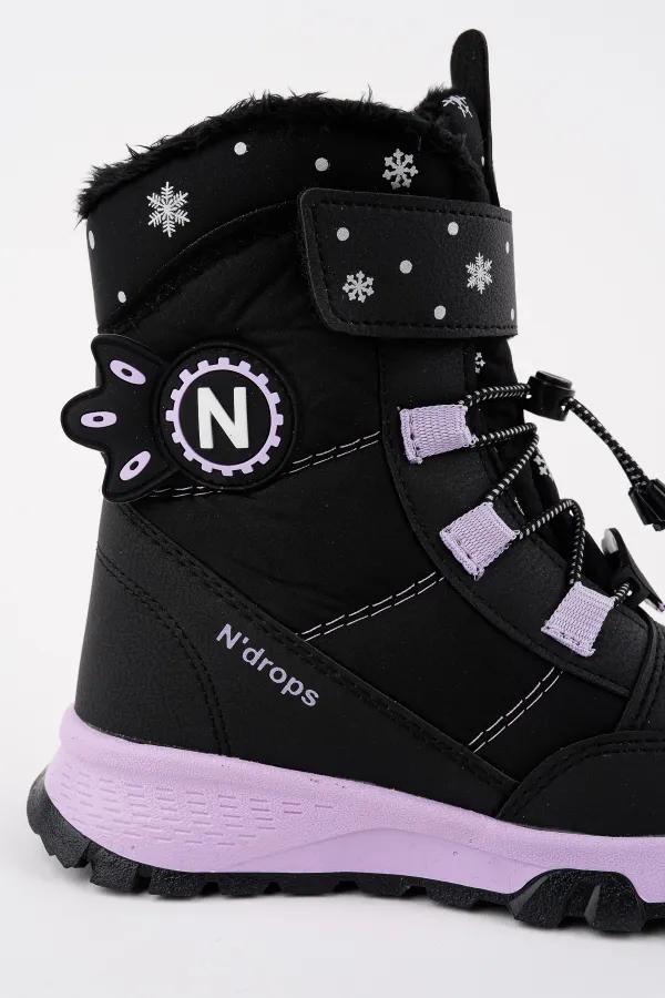 Bottes Muggo Twinkle pour filles, doublées de fourrure, à lacets et fermeture velcro