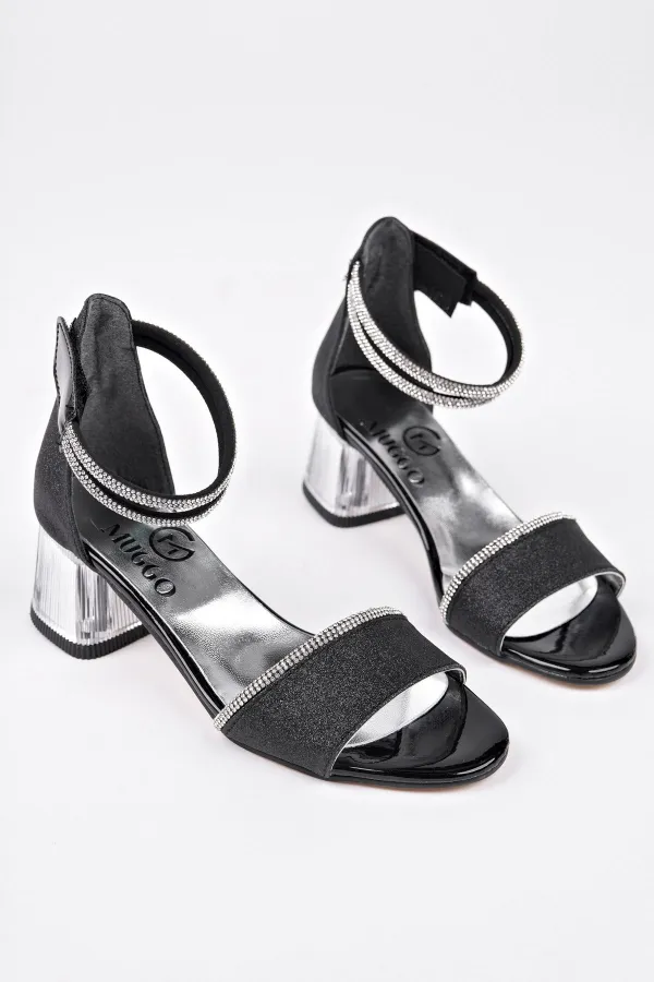 Chaussures à talons courts pailletées à bride cheville pour filles Muggo NOŞA