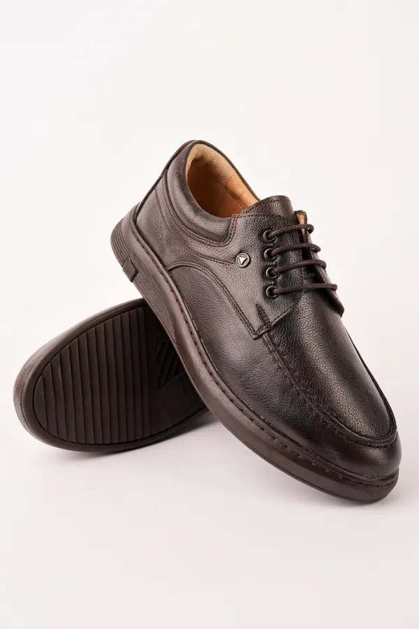 Chaussures décontractées classiques pour hommes Muggo DASH en cuir véritable à lacets et semelle épaisse