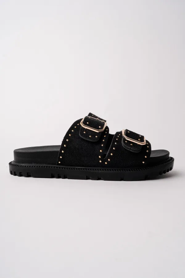 Muggo ESTİVA Ayarlanabilir Çift Tokalı Zımbalı Günlük Kadın Terlik