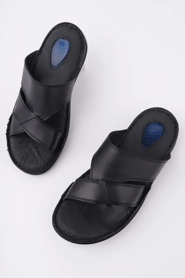 Muggo Eco Guaranteed Men's Casual Genuine Leather Comfortable Soft Sole Orthopedic Slippers